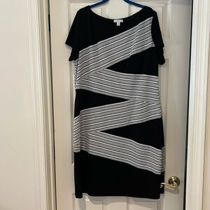 London Times dress. Black and white.